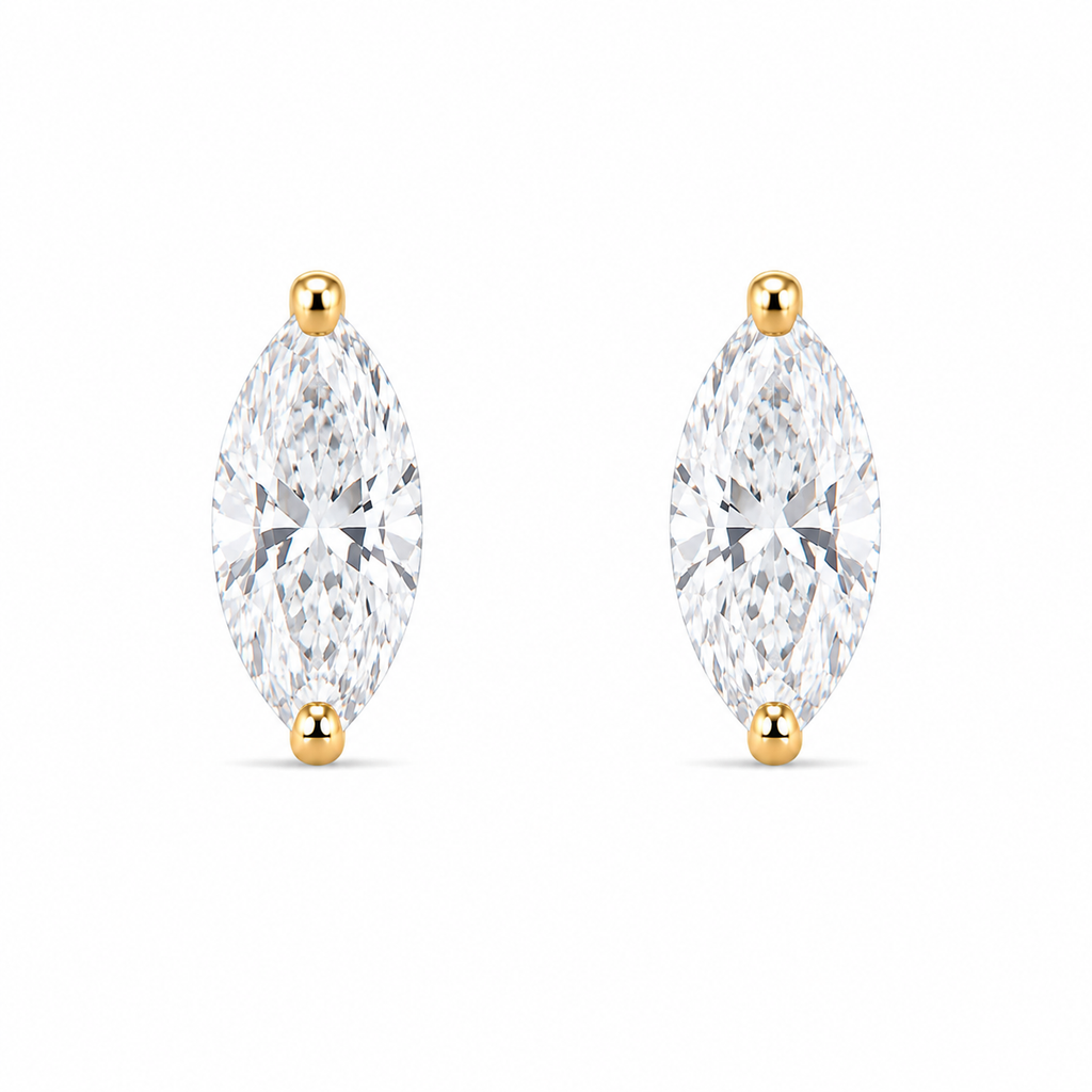 Marquise-Cut Diamond Solitaire Studs
