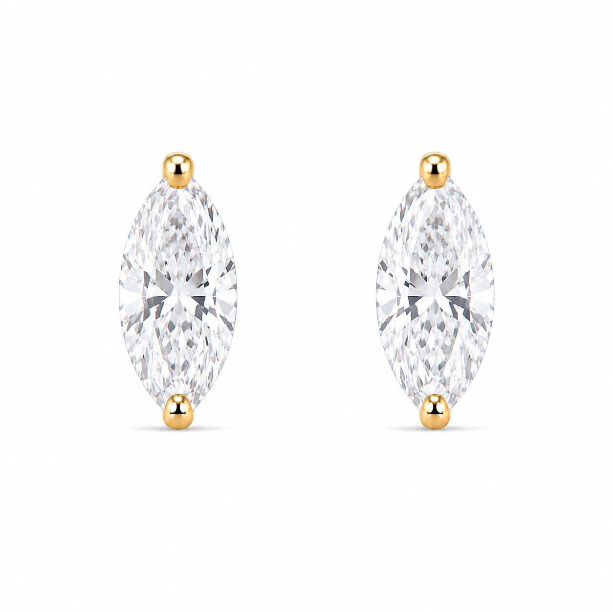 Marquise-Cut Diamond Solitaire Studs