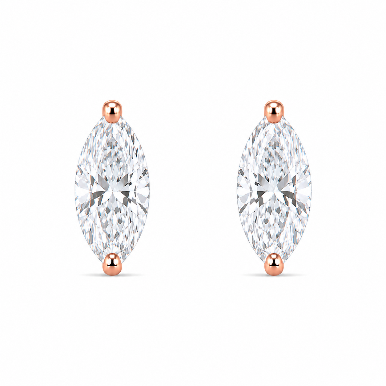 Marquise-Cut Diamond Solitaire Studs