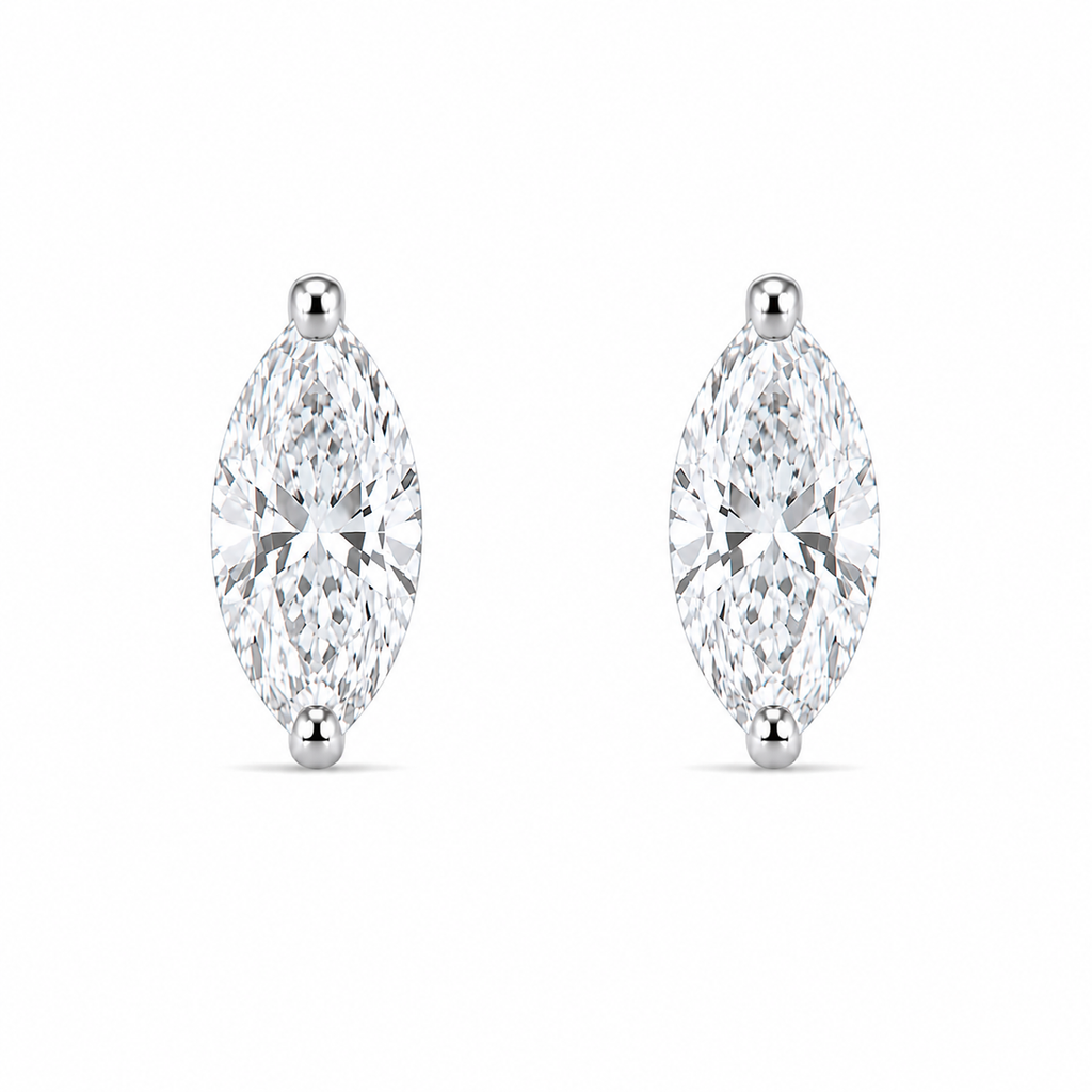 Marquise-Cut Diamond Solitaire Studs
