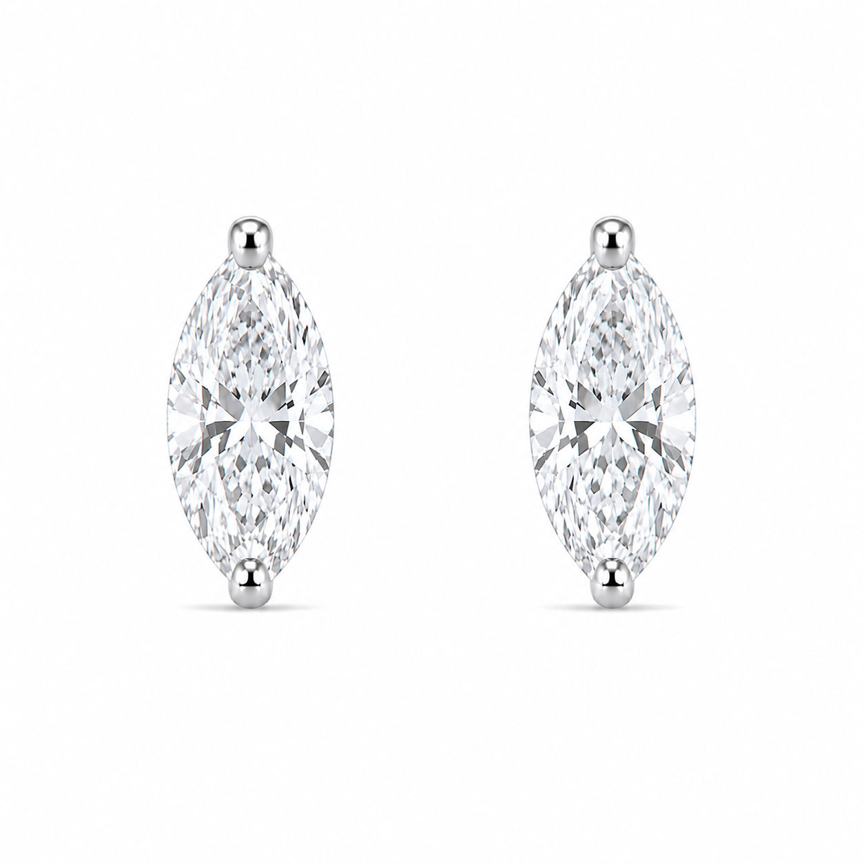 Marquise-Cut Diamond Solitaire Studs