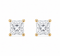 Princess-Cut Diamond Solitaire Studs
