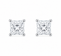 Princess-Cut Diamond Solitaire Studs