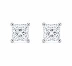 Princess-Cut Diamond Solitaire Studs