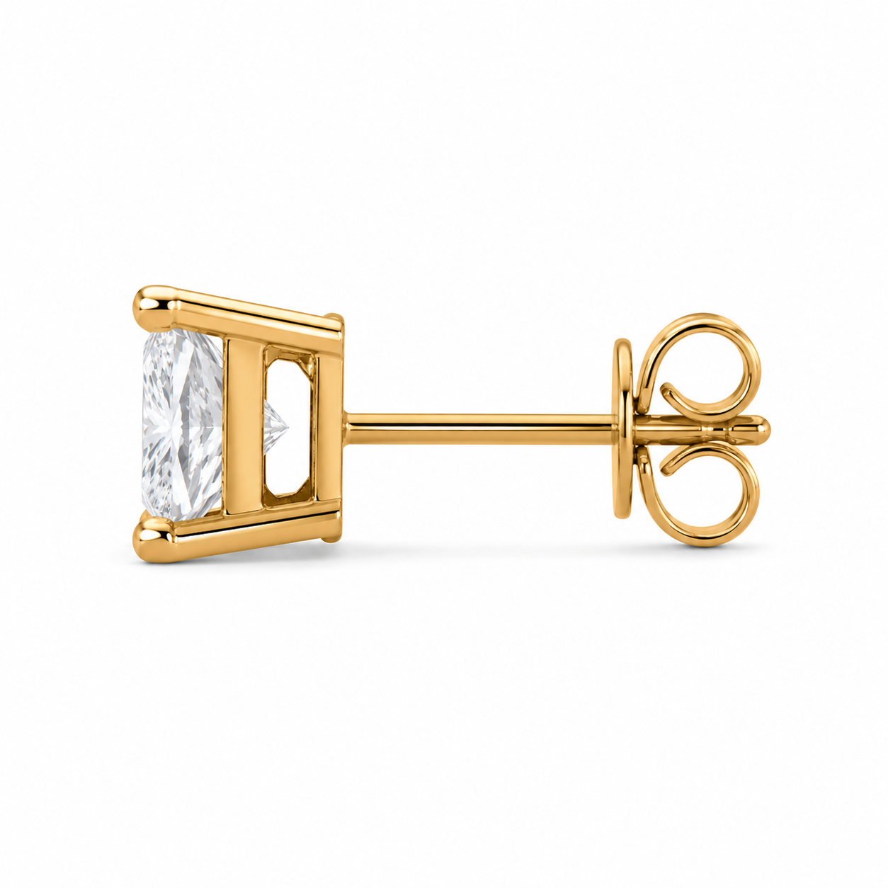 Princess-Cut Diamond Solitaire Studs