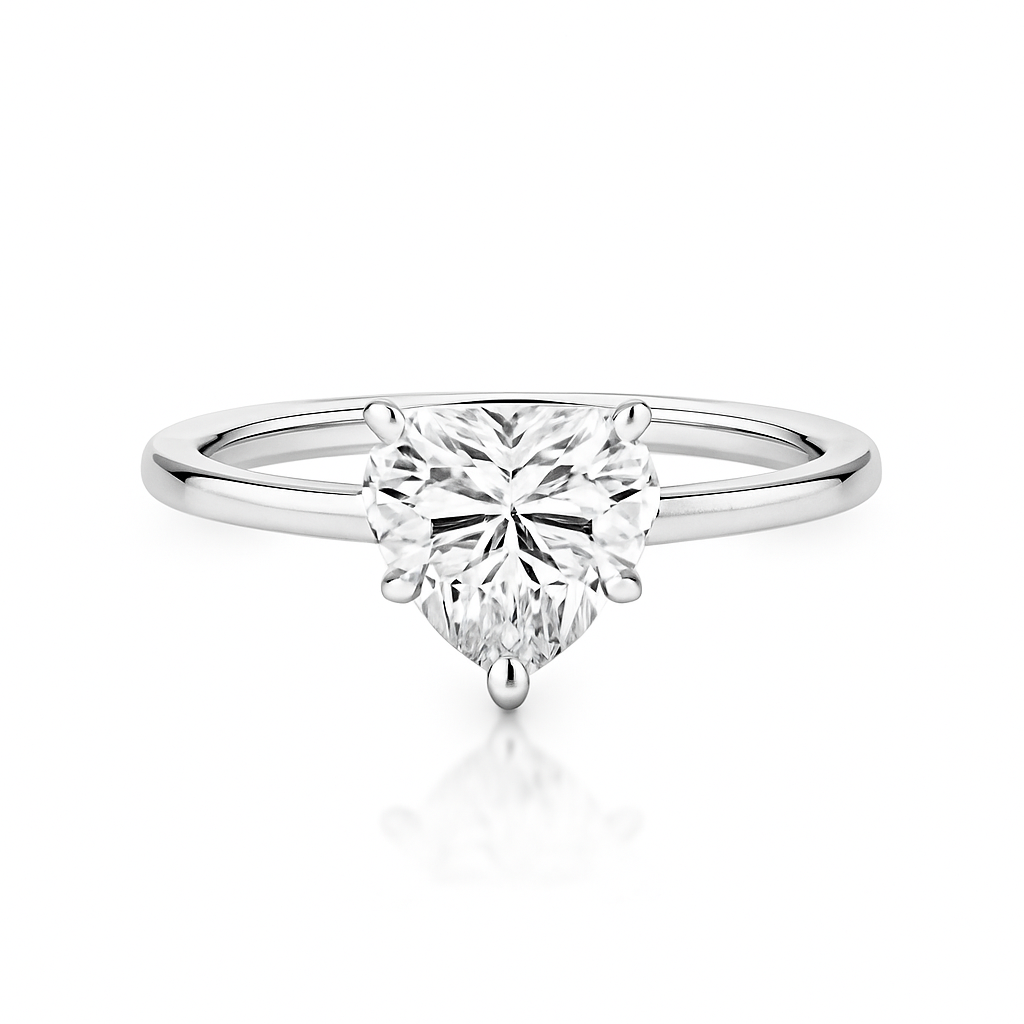 2 ct to 8 ct Diavont Heart-Cut Diamond Solitaire Engagement Ring Mounting