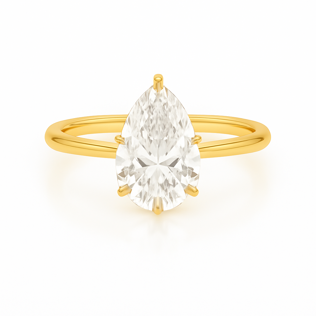 2 ct to 8 ct Diavont Pear-Cut Diamond Solitaire Engagement Ring Mounting
