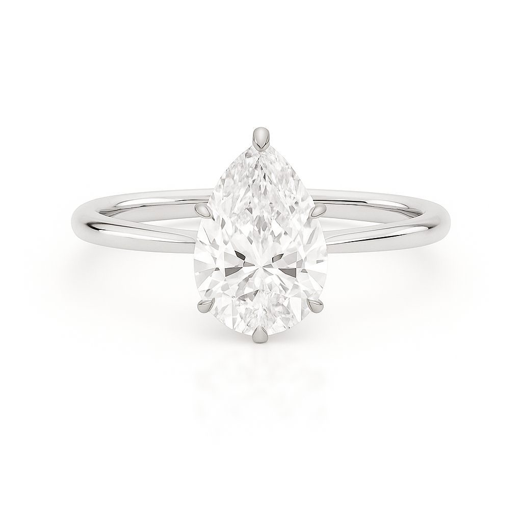 2 ct to 8 ct Diavont Pear-Cut Diamond Solitaire Engagement Ring Mounting