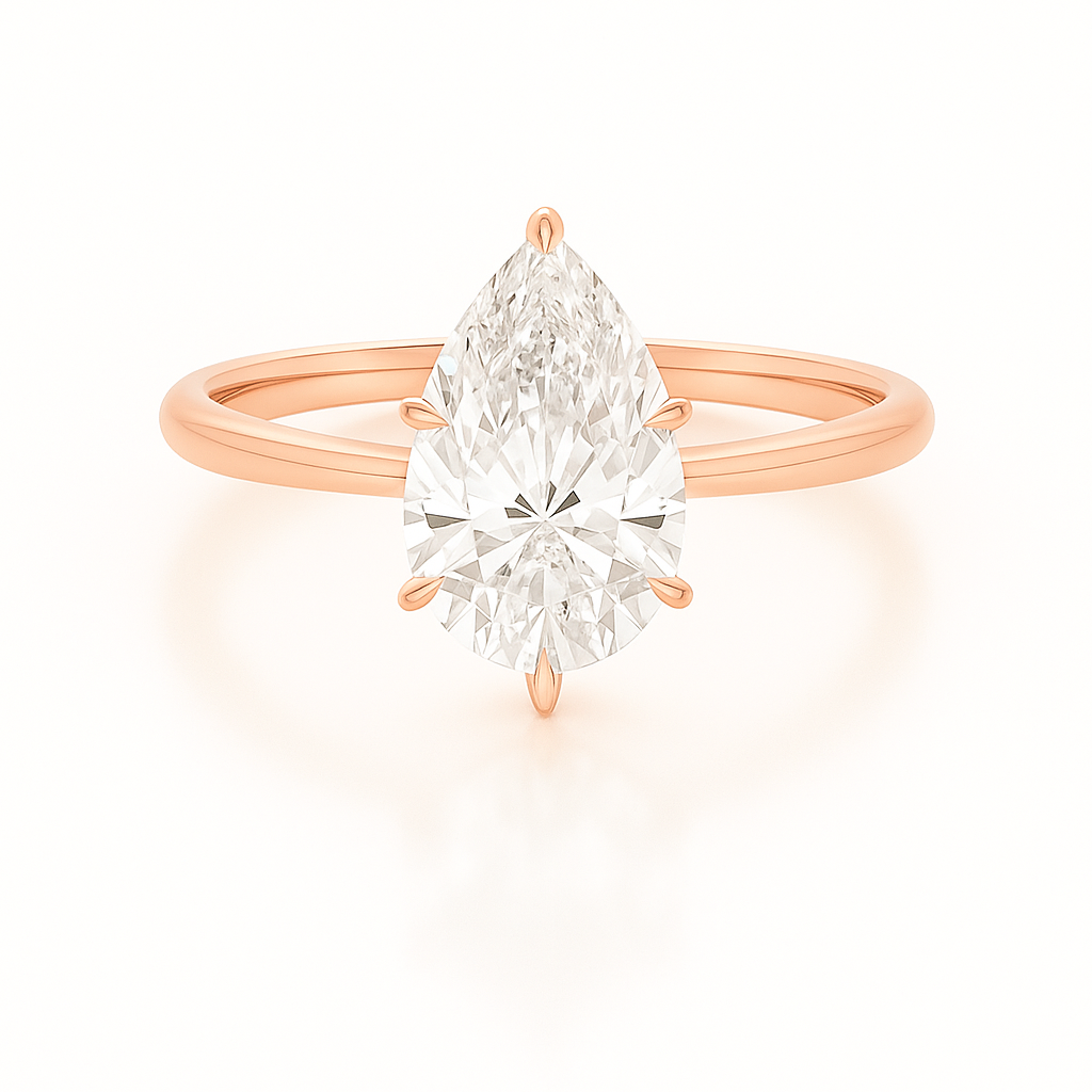 2 ct to 8 ct Diavont Pear-Cut Diamond Solitaire Engagement Ring Mounting