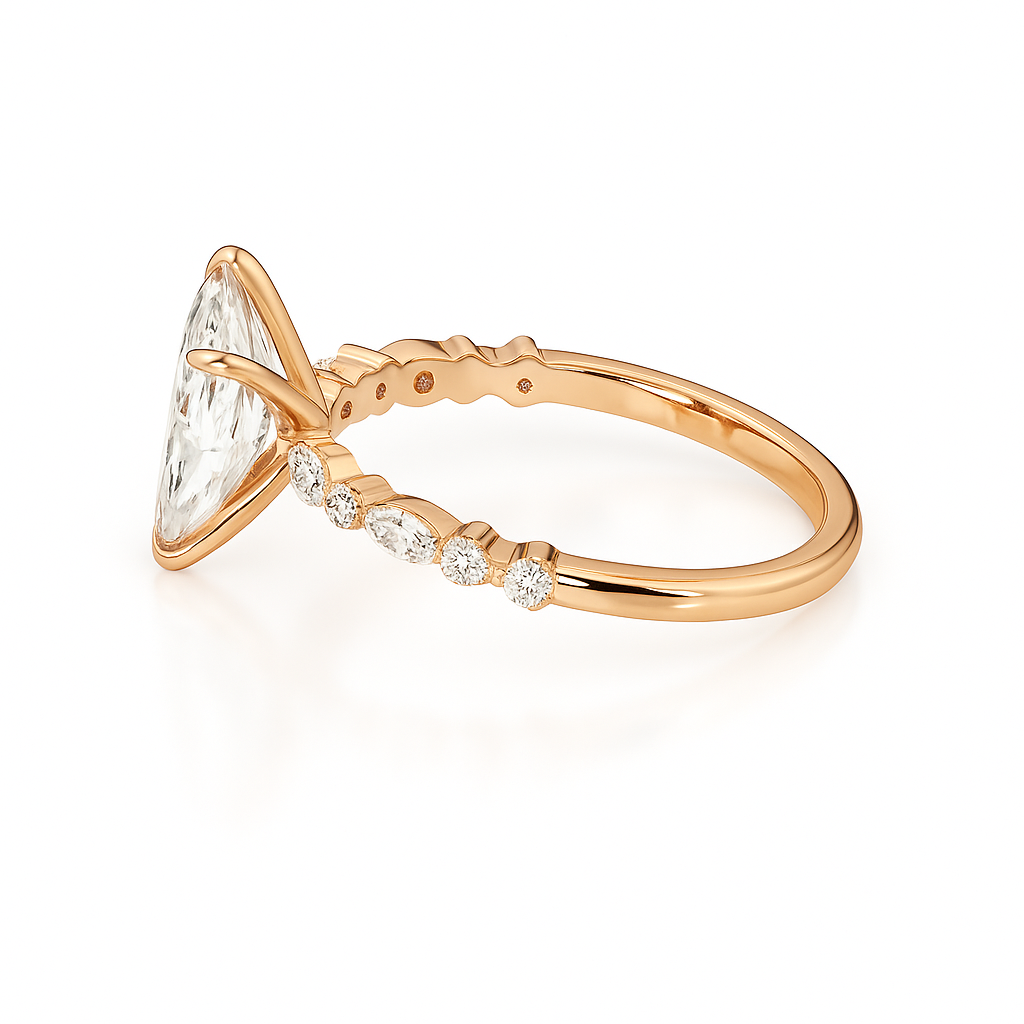2 ct to 8 ct Diavont Marquise-Cut Diamond Engagement Ring Mounting