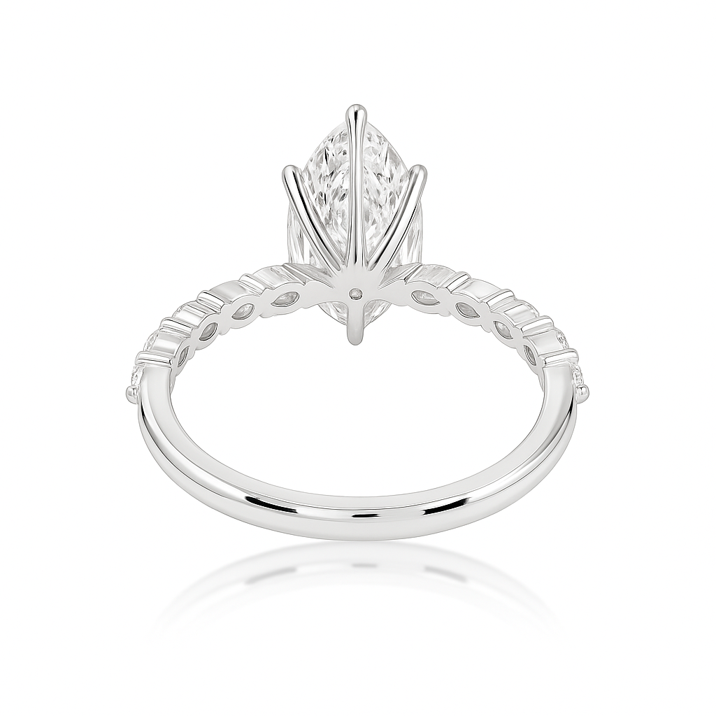 2 ct to 8 ct Diavont Marquise-Cut Diamond Engagement Ring Mounting