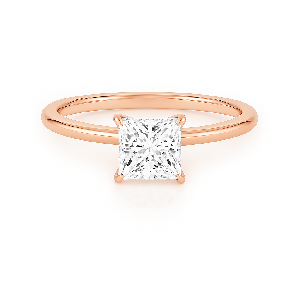 2 ct to 8 ct Diavont Princess-Cut Diamond Solitaire Engagement Ring Mounting