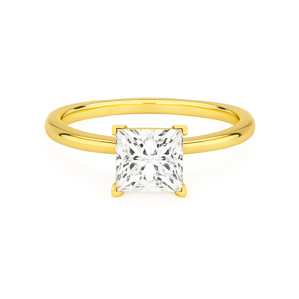 2 ct to 8 ct Diavont Princess-Cut Diamond Solitaire Engagement Ring Mounting