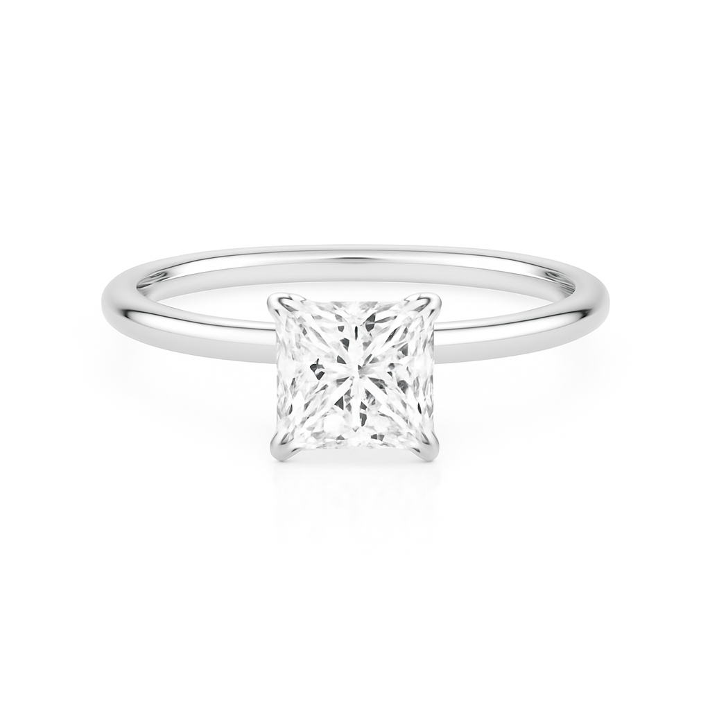 2 ct to 8 ct Diavont Princess-Cut Diamond Solitaire Engagement Ring Mounting