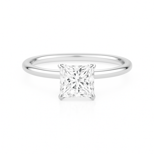 2 ct to 8 ct Diavont Princess-Cut Diamond Solitaire Engagement Ring Mounting