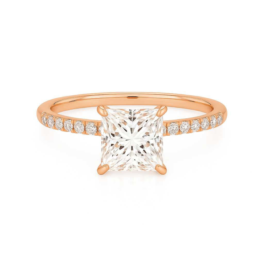 2 ct to 8 ct Diavont Princess-Cut Diamond Engagement Ring Mounting