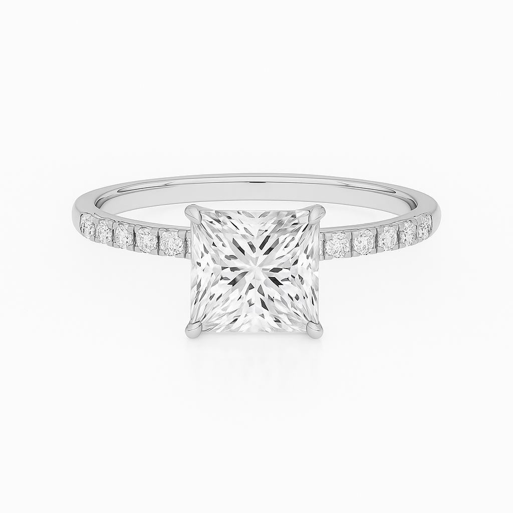 2 ct to 8 ct Diavont Princess-Cut Diamond Engagement Ring Mounting