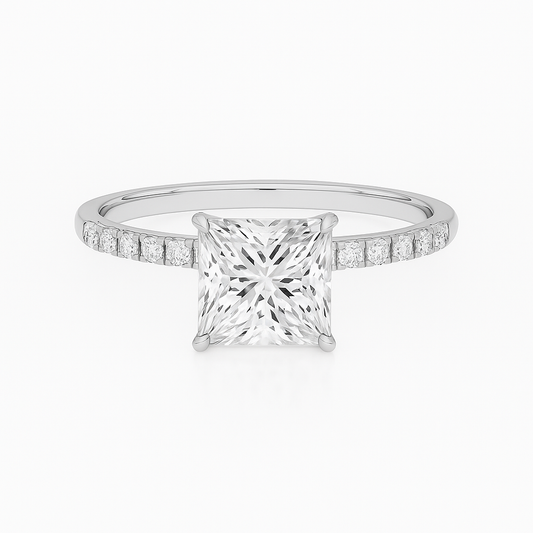 2 ct to 8 ct Diavont Princess-Cut Diamond Engagement Ring Mounting