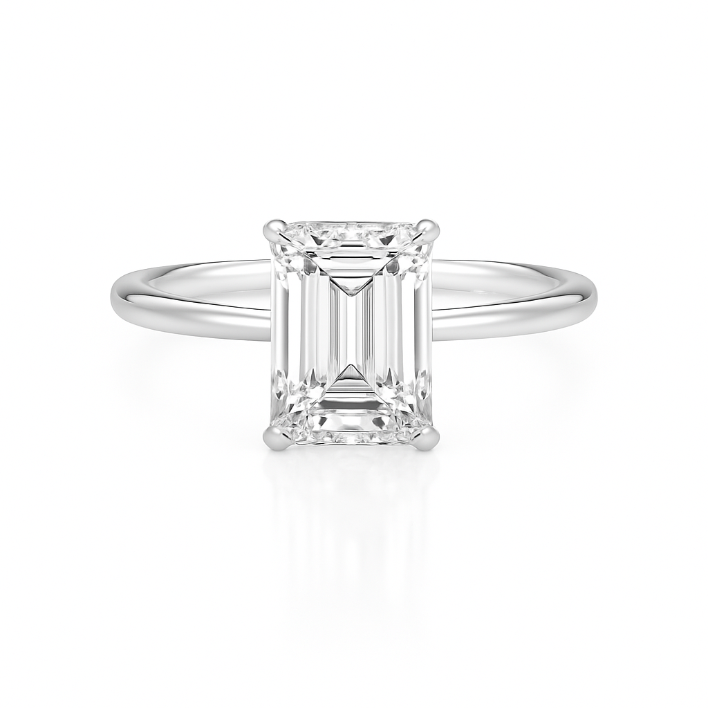 2 ct to 8 ct Diavont Emerald-Cut Diamond Solitaire Engagement Ring Mounting