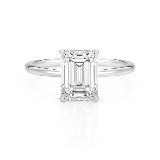 2 ct to 8 ct Diavont Emerald-Cut Diamond Solitaire Engagement Ring Mounting