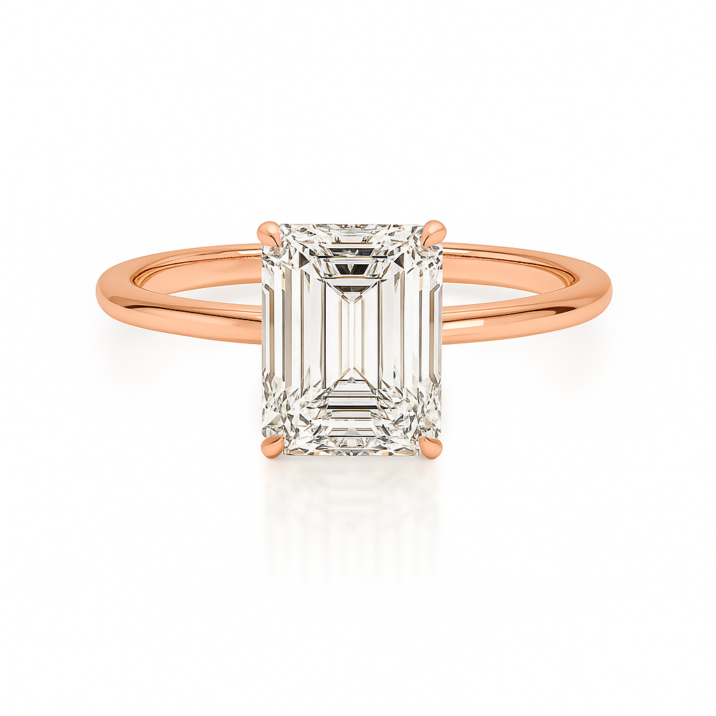 2 ct to 8 ct Diavont Emerald-Cut Diamond Solitaire Engagement Ring Mounting