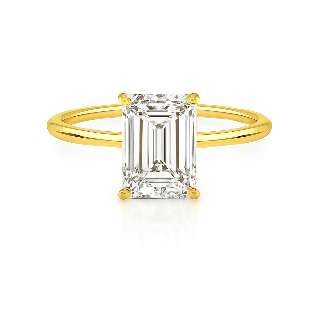 2 ct to 8 ct Diavont Emerald-Cut Diamond Solitaire Engagement Ring Mounting