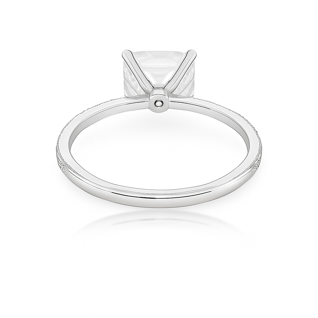 2 ct to 8 ct Diavont Emerald-Cut Diamond Solitaire Engagement Ring Mounting