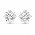 Princess-Cut Twisted Diamond Solitaire Studs