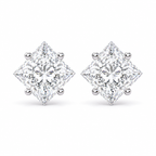 Princess-Cut Twisted Diamond Solitaire Studs