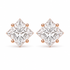 Princess-Cut Twisted Diamond Solitaire Studs