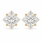 Princess-Cut Twisted Diamond Solitaire Studs