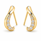Twisted Teardrop Diamond Studs