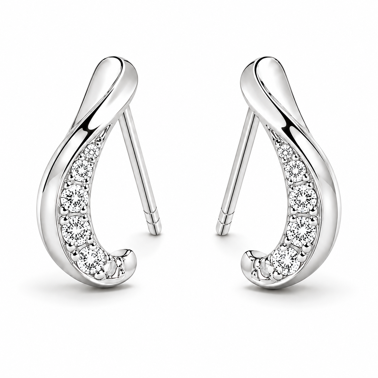 Twisted Teardrop Diamond Studs