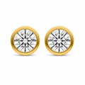 Round Bezel Set Diamond Stud Earrings