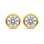 Round Bezel Set Diamond Stud Earrings