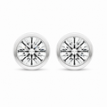 Round Bezel Set Diamond Stud Earrings