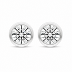 Round Bezel Set Diamond Stud Earrings