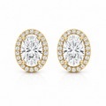 Oval Halo Diamond Stud Earrings