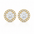 Round Halo Diamond Stud Earrings