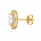 Round Halo Diamond Stud Earrings