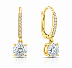 Round-Cut Diamond Drop Earrings