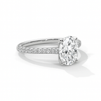 2 Carat, D-E Colour, VVS-VS Clarity, Excellent Cut, Oval Cut Sidestone Ring