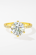 2 Carat to 8 Carat Diavont Round Diamond Ring Mounting with sidestones