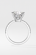 2 Carat to 8 Carat Diavont Round Diamond Ring Mounting with sidestones