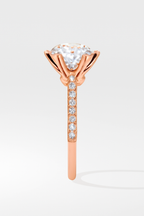 2 Carat to 8 Carat Diavont Round Diamond Ring Mounting with sidestones
