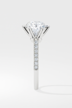 2 Carat to 8 Carat Diavont Round Diamond Ring Mounting with sidestones