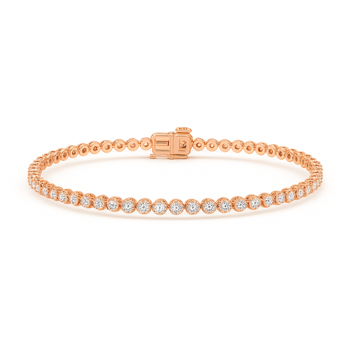 10 ct to 20 ct Round Diamond Bezel Bracelet - Elegance 10k Gold