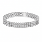 Sparkling 3-Row Diamond Bracelet