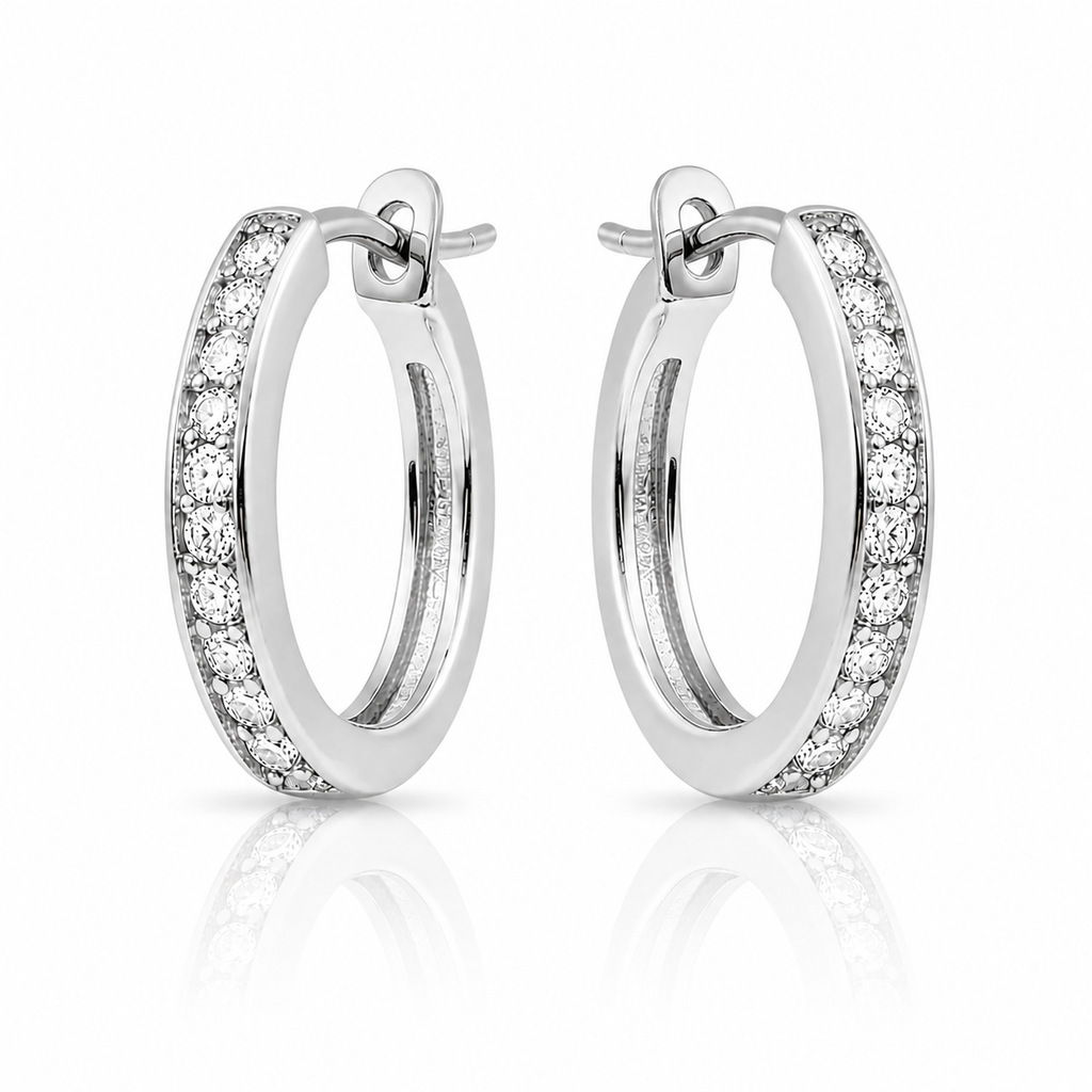 Tapered Diamond Hoop Earrings
