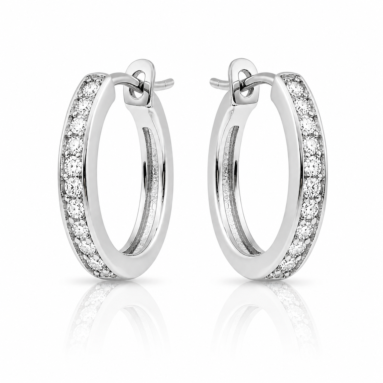 Tapered Diamond Hoop Earrings